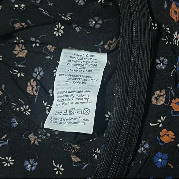 Madewell 2 Wrap-Front Romper Black Prairie Posies Floral Tie Retro L2496 NWT - Picture 6 of 10